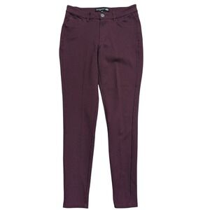 One5One Deep Wine Burgundy Skinny Pants Womens 8 Career Wear Casual Stretchy